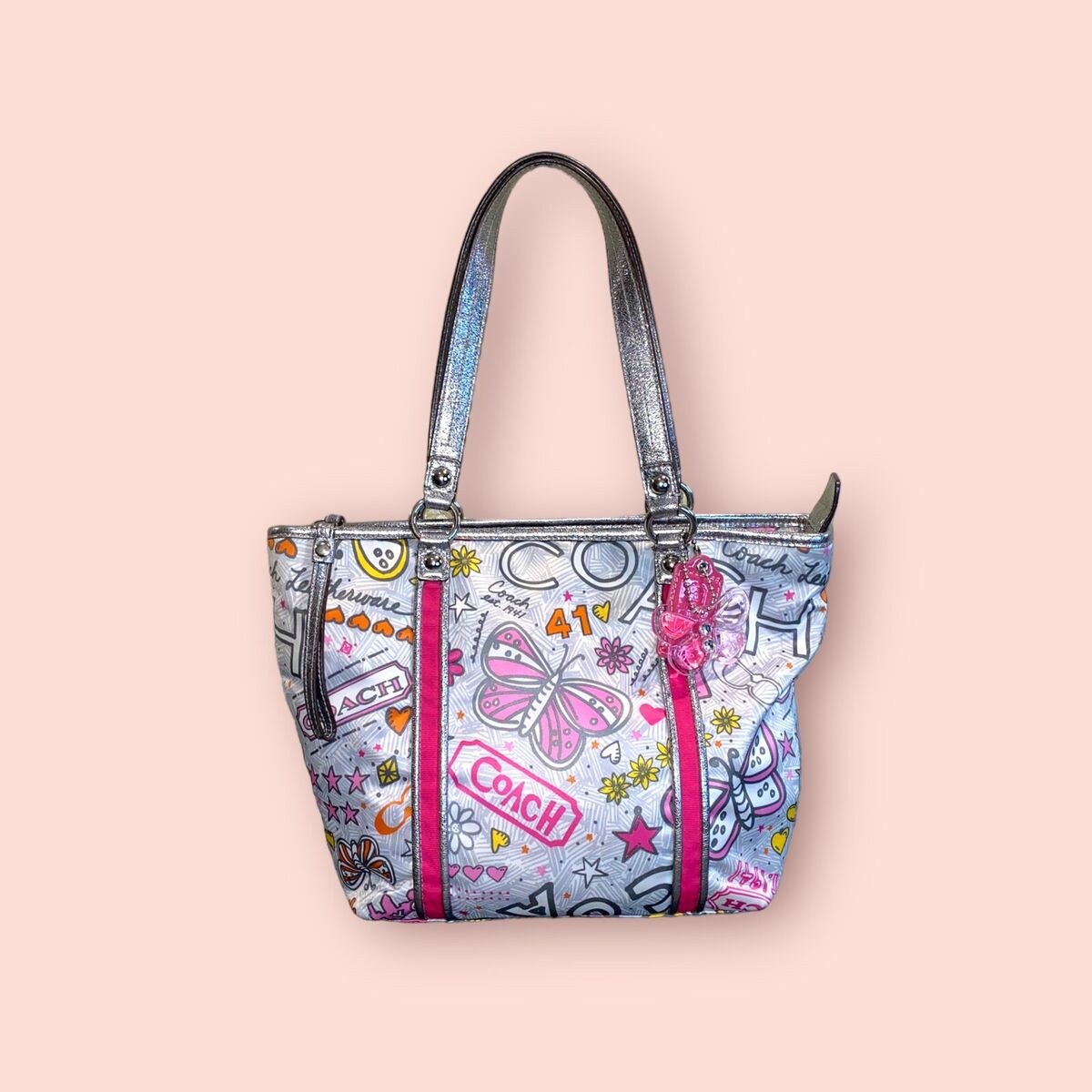 COACH Vintage Y2K Bandana Graffiti Butterfly Shoulder Bag COACH Vintage Y2K Bandana Graffiti Butterfly Shoulder Bag