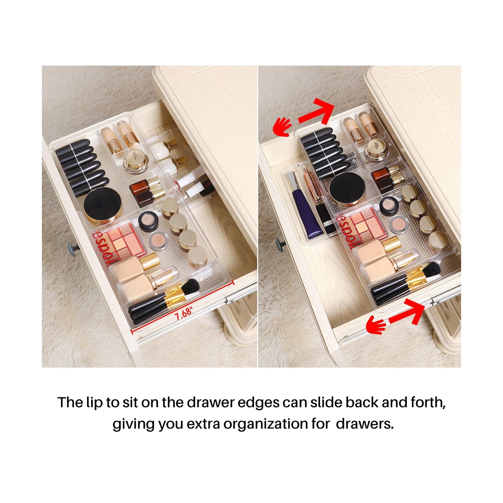 Oubonun Expandable Drawer Organizer 11.1” to 19.2” Width, Shallow C.