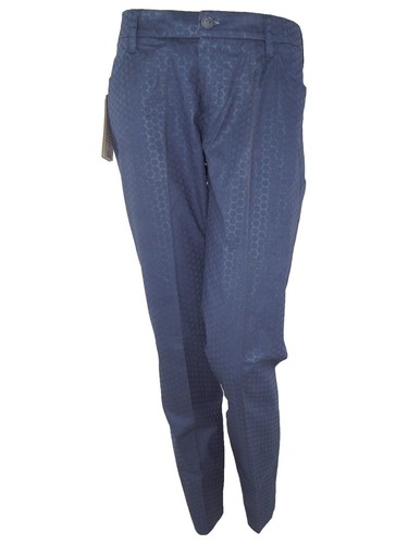 Bad Is Good Pantalone Donna 46 Eu42 W32 Xl Blu Pallini Made Italy Affusolato - Picture 12 of 24