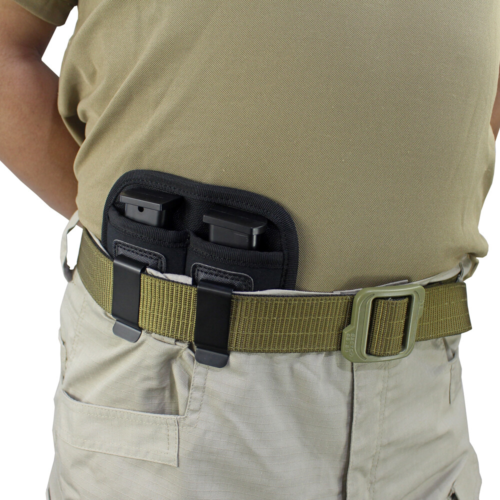 Tactical Double Magazine Pouch for 9mm .40 .45 .380 .357 IWB Mag Holster Holder-image