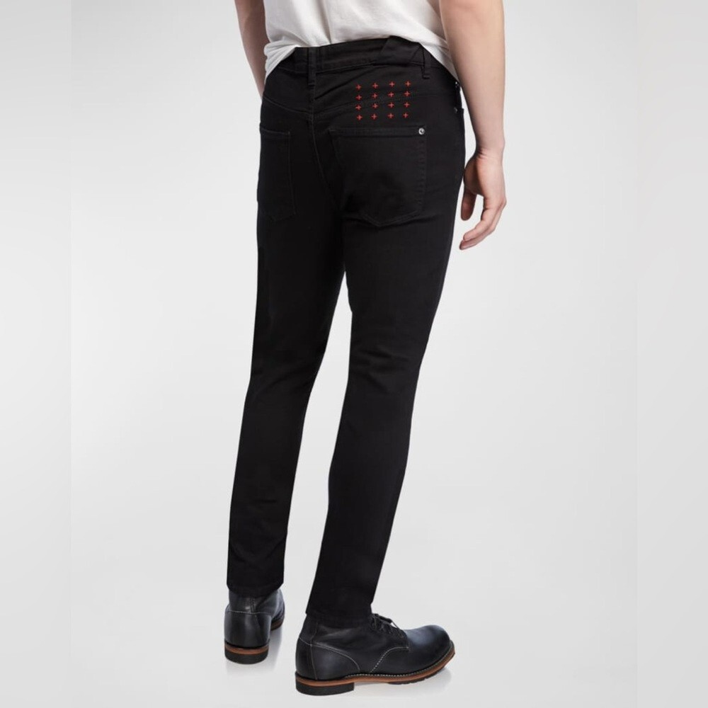 Ksubi Men's Chitch Laid-Back Jeans in Black/Red Size 32 Niagamas