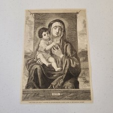 Grabado La Virgen y el Niño pintado por Giovanni Bellini c. 1856 (274)