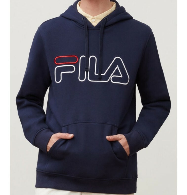 Felpa con cappuccio pullover uomo blu navy FILA AUTENTICA NUOVA CON ETICHETTE TAGLIA XL