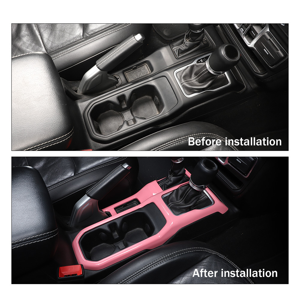 2pcs Pink Left & Right Gear Shift Panel Cover Trim for Jeep Wrangler JL JT 2018+