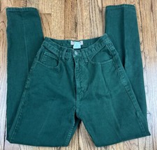 Vintage 80s Guess Denim Jeans Green Made In USA Logo Jeans Women s Size 26x30
