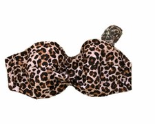 Kona Sol Women's Cheetah Print Strapless Plus Size 16W  Bikini Top NWT