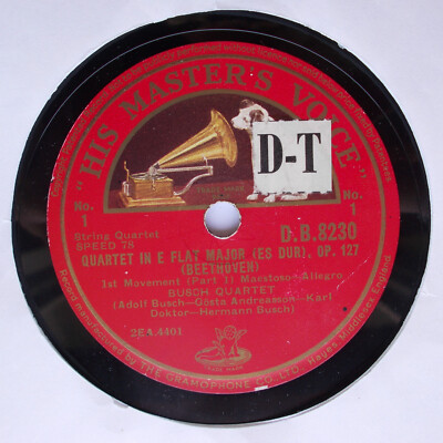 Beethoven: String Quartet op. 127 / Busch Quartet/ D.B.8230-34,  5 × 78rpm