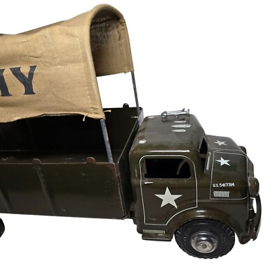 Camion Jouet Vintage MARX Lumar U.S. Army Transport Carrier – 1950 Avec Projecteur