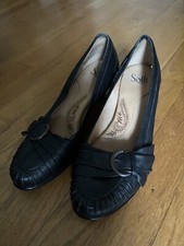 Sofft Black Leather Comfort Heels Size 9 M