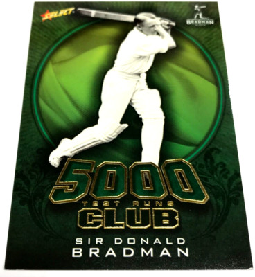 2009-10 SELECT CRICKET CARD 5000 TEST RUNS CHASE CARD TR10 SIR DON BRADMAN