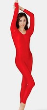 NWT Bal Togs Long Sleeve  Leg Tank Unitard - Red or Suntan Adult S, M, L or XL