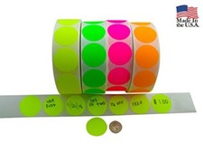 Coding Labels - 1 1/2 Inch Round Multicolor Bright Fluorescent 4000 Stickers