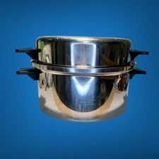 Vintage Inkor High Quality 6 Qt Pan & Lid 3 Ply Stainless Steel USA Made