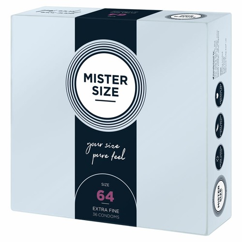 Mister Size condoms 64 mm width * Large Transparent Latex Condoms Big Fit Box 36 - Picture 2 of 12