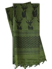 Deer Hunter Elk Hunting Scarf Cold Weather Trophy Buck Green Black Cotton New 42