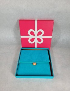 JCP JC Penny Turquoise Jewelry Display Gift Box Necklace Trifold Snap 6.75" NICE