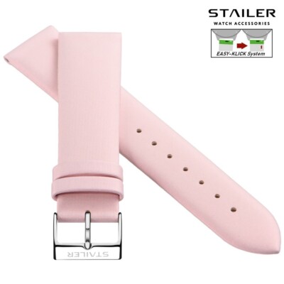 Stailer Easy-Klick Hybrid Satin-Leder Uhrenarmband Modell Loft rosa 20 mm