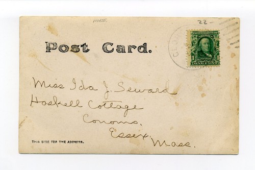 Georgetown MA street view, Peabody Memorial Church, birdseye view RPPC postcard - Picture 2 of 2