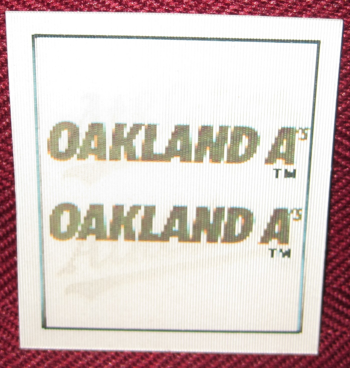 1987 SPORTFLICS TEAM LOGO TRIVIA MINI MOTION #111 OAKLAND ATHLETICS