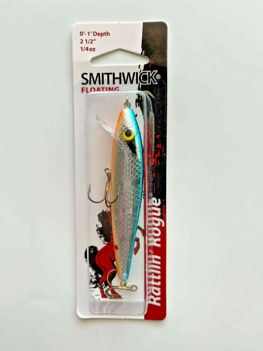 Trimble S6 Leurre De Pêche Smithwick Suspending Rattlin' Rogue - Chrome/Dos Noir 4 1/2 Pouces Poisson Nageur Smithwick