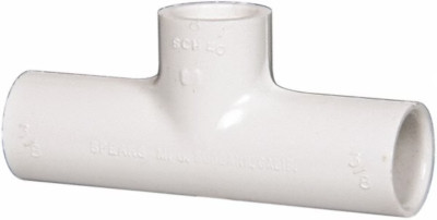 3/8'' PVC Plastic Pipe Tee Schedule 40, Slip x FIPT End Connections (2 Pack)