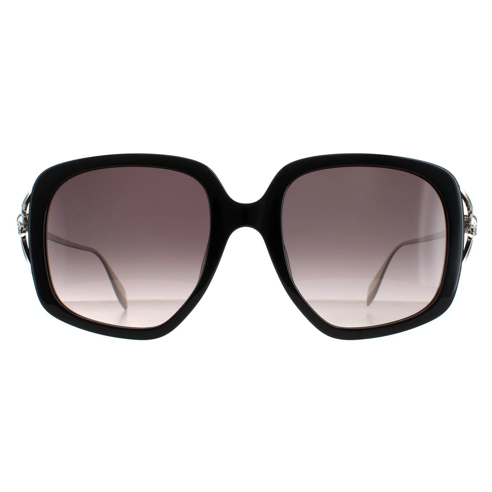 Alexander McQueen — Alexander McQueen Sunglasses AM0374S 001 Black Silver Grey Gradient