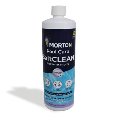 Morton Pool Care SaltCLEAN Salt Water Swimming Pool Water Enzyme, 32 Fluid Oz