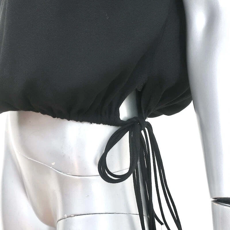 Blusa Isabel Marant Etoile Borla-Corbata Top Neo Negra Crepé Talla 34 Sin Mangas Foto 3 de 4