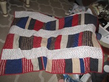 ooak rare reversible usa Patriotic Lap Quilt/Throw /blanket red white blue 52x60