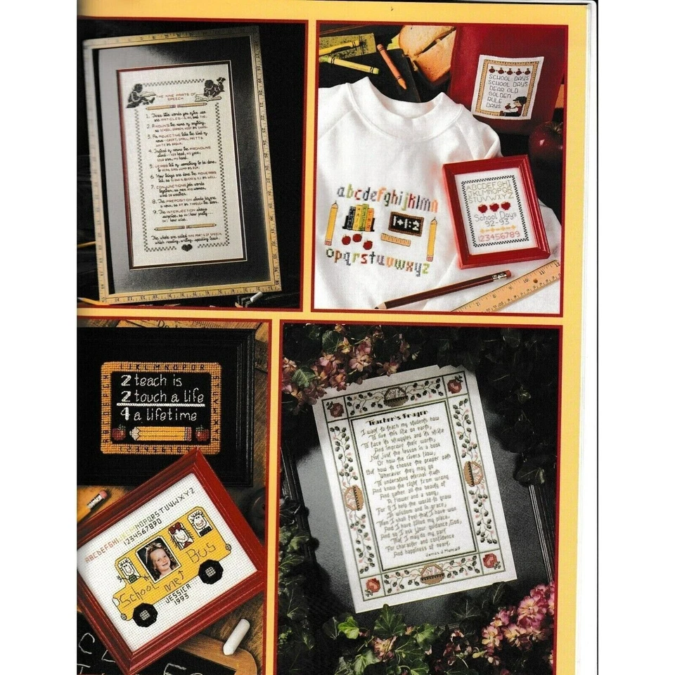 Cross Stitch Leisure Arts Teachers Gifts Galore Pattern 32 Designs 3018 VTG 1998 - Image 4 of 4