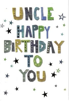 SIMON ELVIN UNCLE BIRTHDAY GREETING CARD 7"X5" TEXT AND STARS