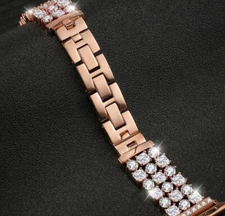 Apple Watch 7, 6 & 5 Replaceable Band Rose Gold And Rhinestones 