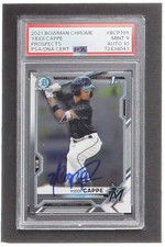 Yiddi Cappe Signed 2021 Bowman Chrome Prospects #BCP199 RC (PSA 9 | Autograph Gr