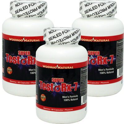 3x Testo Rx-7 Men's Formula 60 Capsules Tribulus Maca Testosterone Boost 180 Cap
