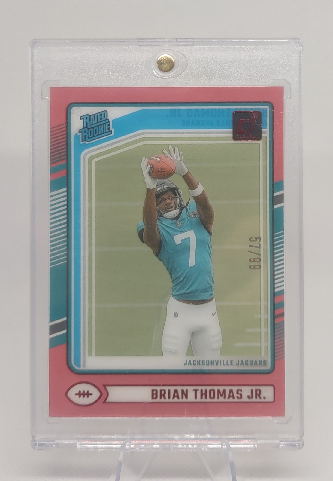 2024 Panini Clearly Donruss Brian Thomas Jr Red Rated Rookie 57/99 #64