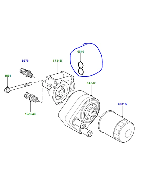 Sello adaptador filtro aceite motor Land Rover original LR3 Range Rover LVF500010 Foto 3 de 3