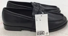H&M Black Leather Penny Loafers Size 7 Classic Slip-On Dress Shoes