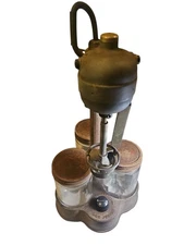 Vintage L&R Junior Watch Cleaning Machine With 3 Jars Cast Iron Base - Working