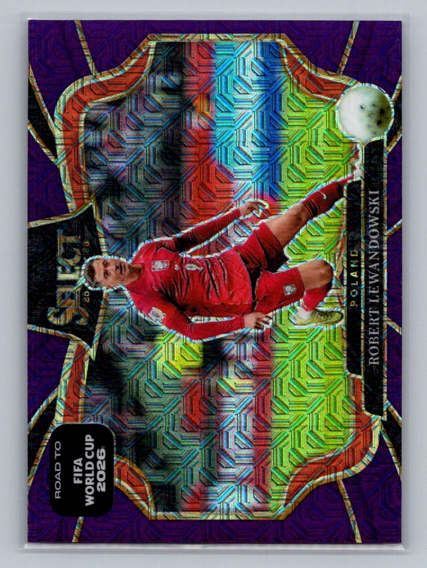 2025-26 Panini Select Road to FIFA World Cup #226 Robert Lewandowski Purple Mojo