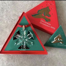 Swarovski Christmas Ornament 1992 Snowflake Star Crystal With Box Limited Used