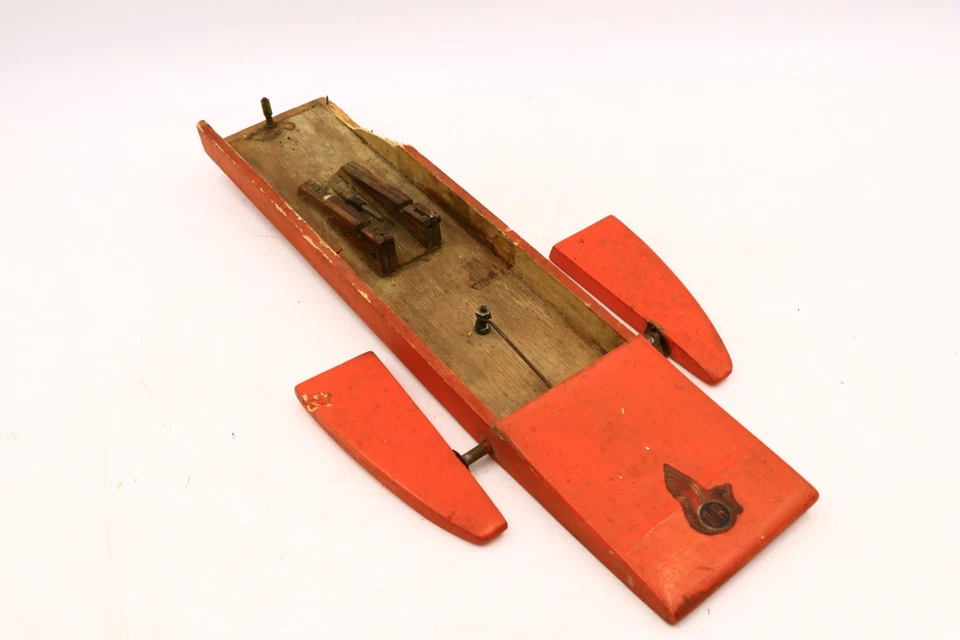 Vintage Nitro Balsa Boat (Partial) W/Propeller Rudder Possibly Control Line 16" - Image 2 of 4