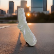 VTG Socks Hosiery 80's Cable Knit White 9-11 USA Stocking School 11  