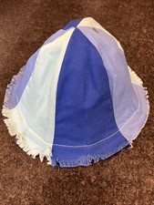 VTG Denim Reversible Bucket Hat Raw Edge Retro Beach Wear One Size Fits Most   