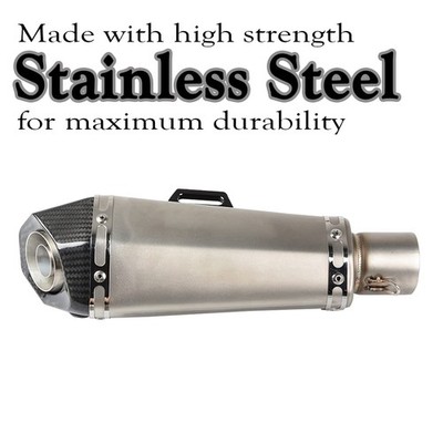 Hexa Cut Exhaust With DB Killer Fit  for TVS (SILVER)