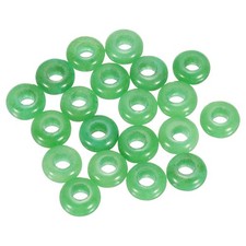 20pcs Natural Stone Beads 6x12mm Large Hole Craft Beads, Green Jade