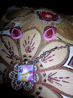 VINTAGE CUTE PINK PELICAN/PINK-YELLOW FLOWER PENDANT NECKLACE/PINK HOOP EARRINGS — photo 8
