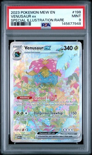 2023 POKEMON MEW EN-151 SPECIAL ILLUSTRATION RARE #198 VENUSAUR EX PSA 9