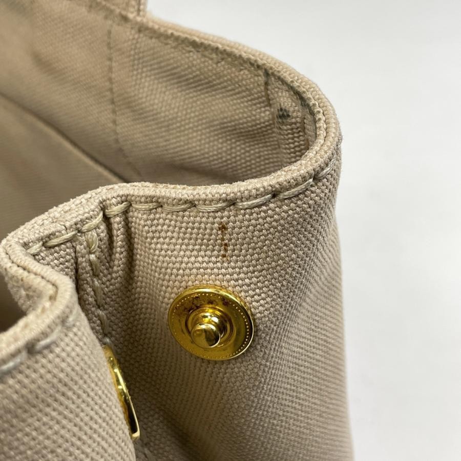 PRADA Canapa 2-Way Tote Shoulder Bag Canvas Beige with Shoulder Strap #BS1749 thumbnail 7