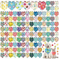 120 Packs Dog Bandanas Bulk Summer Pet Bandanas for Dogs Hawaiian Pet Scarf B...