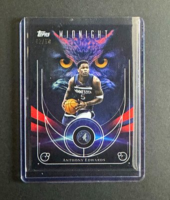 Topps 2025 Midnight Anthony Edwards Night Owls NO-3 Minnesota Timberwolves /50